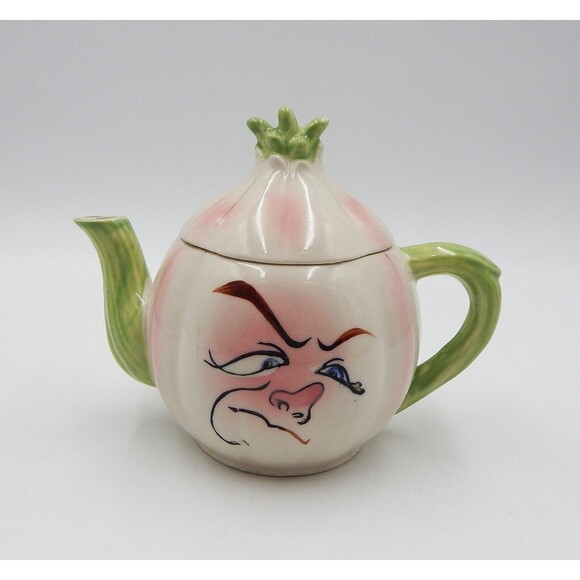 Vintage Holt Howard Angry Garlic Teapot Anthropomorphic Hand-Painted Japan - Picture 1 of 10